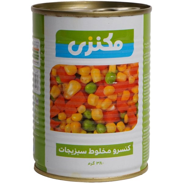 کنسرو مخلوط سبزیجات مکنزی مقدار 380 گرم