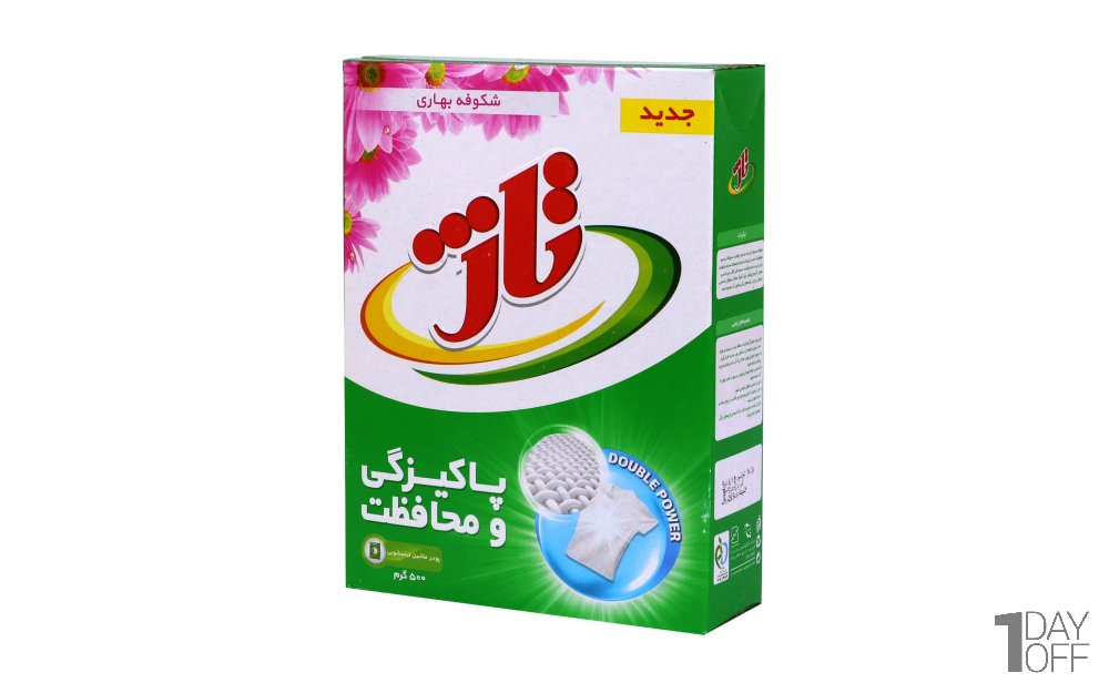 پودر ماشین لباسشویی مخصوص انواع البسه تاژ مقدار 500 گرم