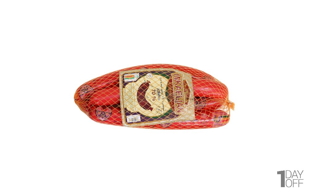سوسیس هات‌داگ ممتاز 70 درصد گوشت قرمز  و مرغ میکائیلیان مقدار 600 گرم