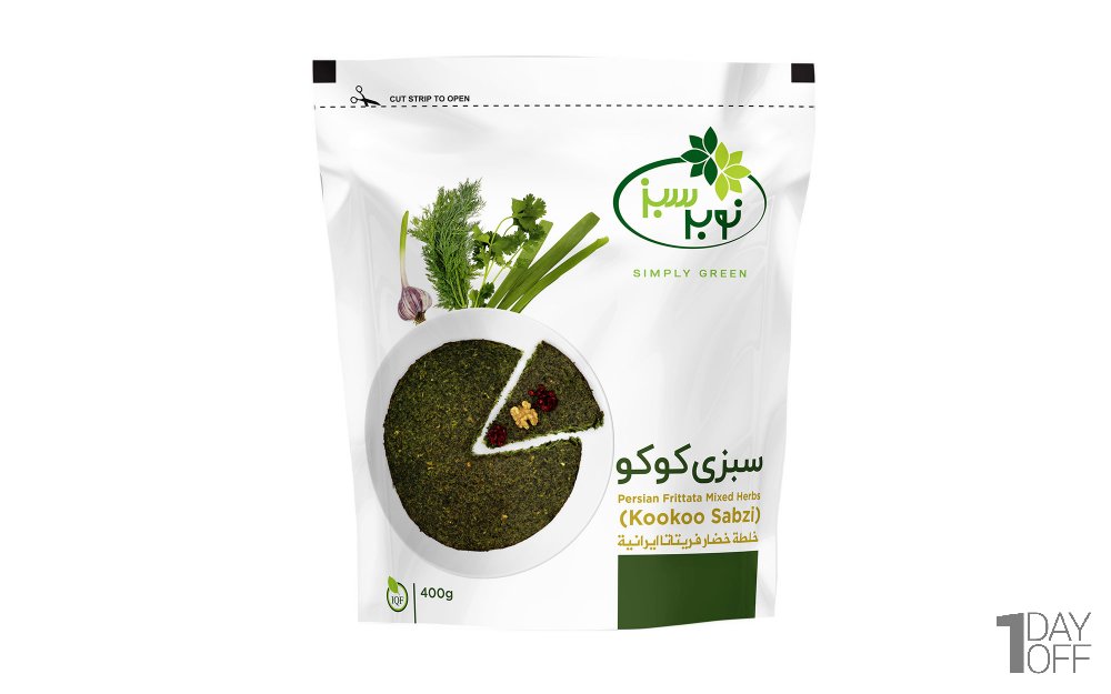 سبزی کوکو منجمد نوبر سبز مقدار 400 گرم
