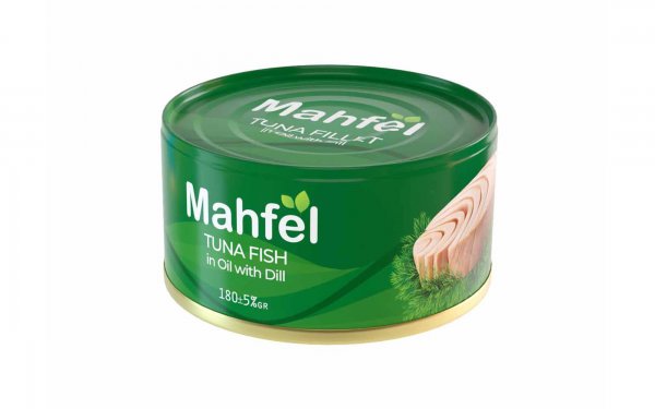 کنسرو ماهی تون در روغن با شوید محفل مقدار 180 گرم 
