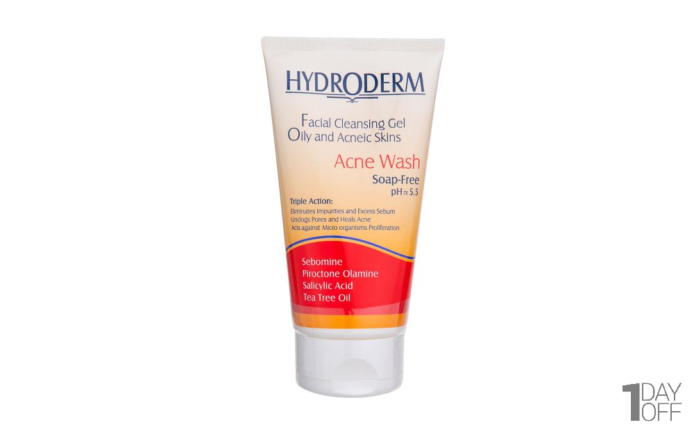 ژل شستشو صورت مدل Acne Wash هیدرودرم مقدار 150 گرم