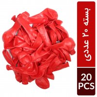 بادکنک قرمز ساده سایز کوچک بسته‌بندی 20 عددی 