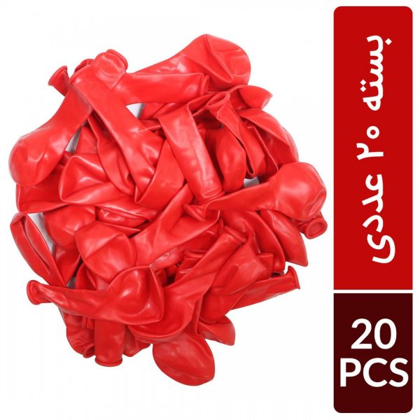 بادکنک قرمز ساده سایز کوچک بسته‌بندی 20 عددی 