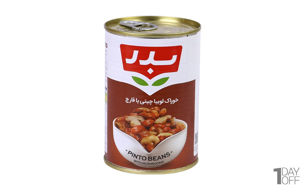 کنسرو لوبیا چیتی با قارچ بدر مقدار 430 گرم