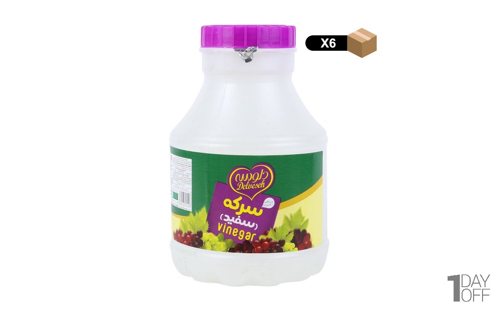 سرکه سفید دلوسه مقدار 3 لیتر - بسته 6 عددی