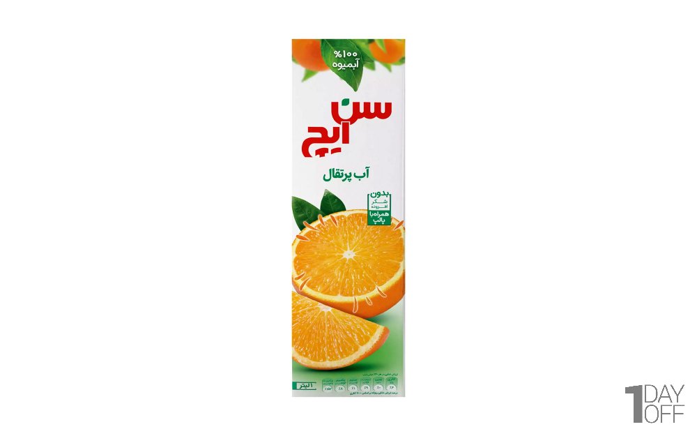 آب پرتقال بدون شکر افزوده با پالپ سن‌ایچ مقدار 1 لیتر