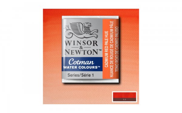 قرص آبرنگ وینزور (Winsor) سری Cotman رنگ CAD RED PALE HUE