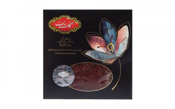 زعفران گلستان باکس مشکی مقدار نیم مثقال (2.304 گرم)