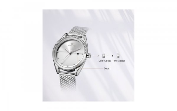 ساعت نیوی‌فورس (NAVIFORCE) مدل NF5015L رنگ نقره‌ای کد رنگ S/W