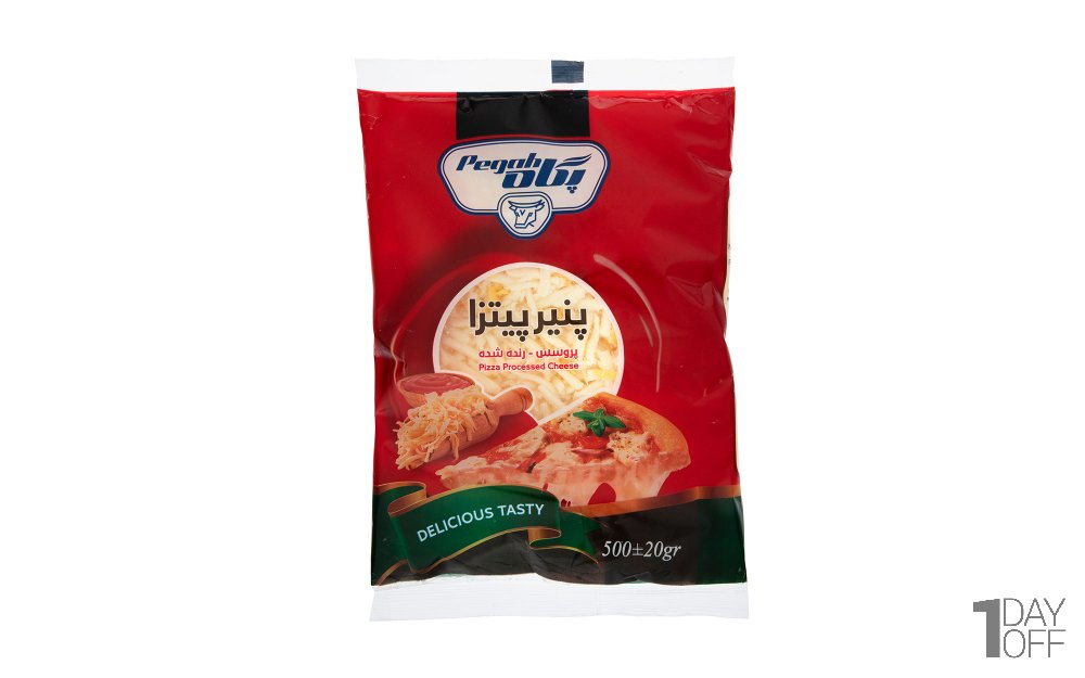پنیر پیتزا پروسس رنده شده پگاه مقدار 500 گرم 