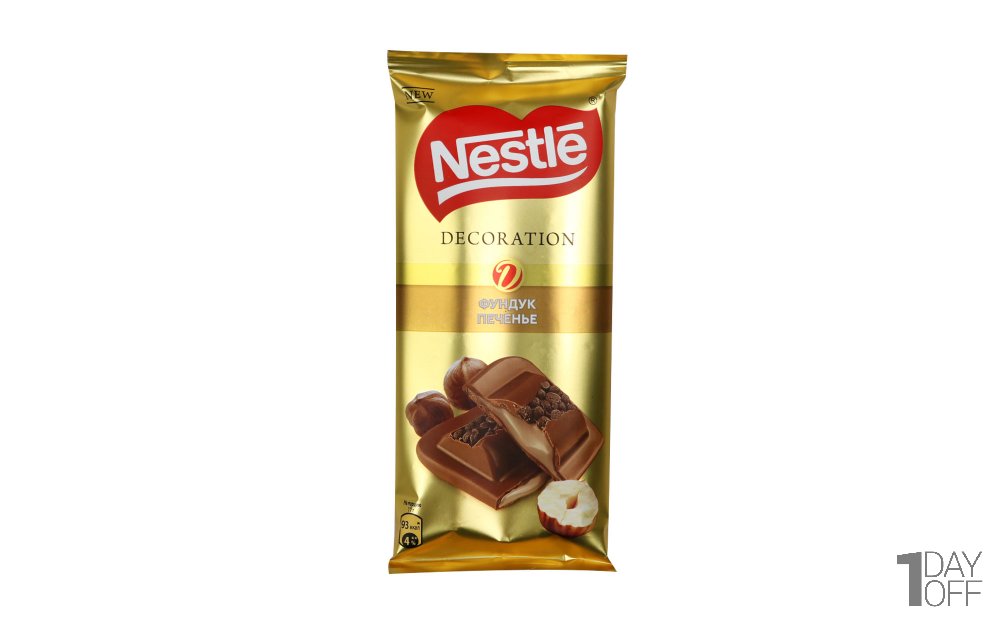 شکلات مغزدار با طعم فندق نستله (Nestle) مدل DECORATION مقدار 85 گرم