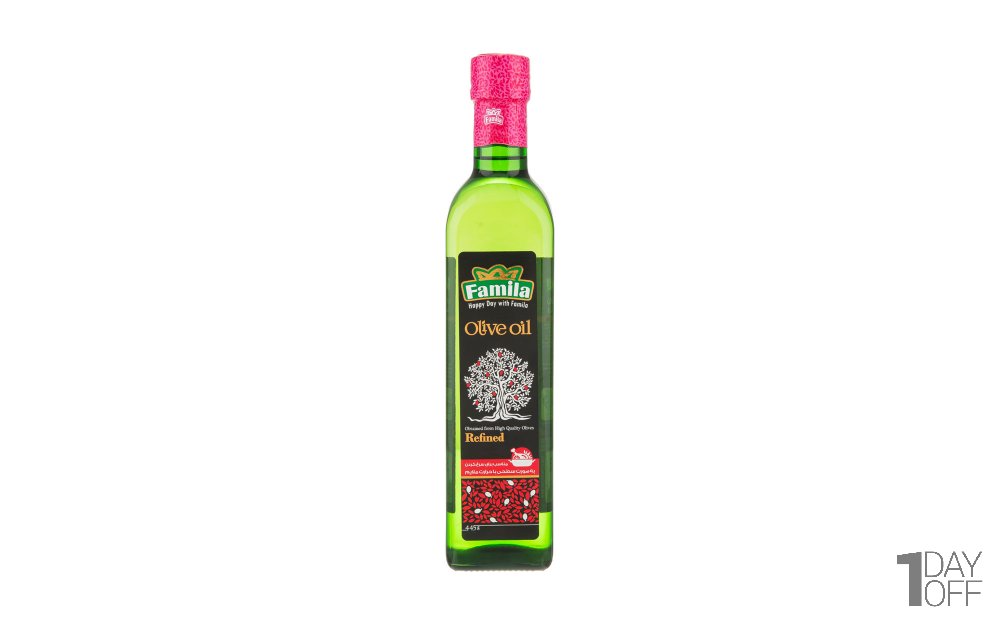 روغن زیتون تصفیه شده فامیلا مقدار 500 میلی‌لیتر
