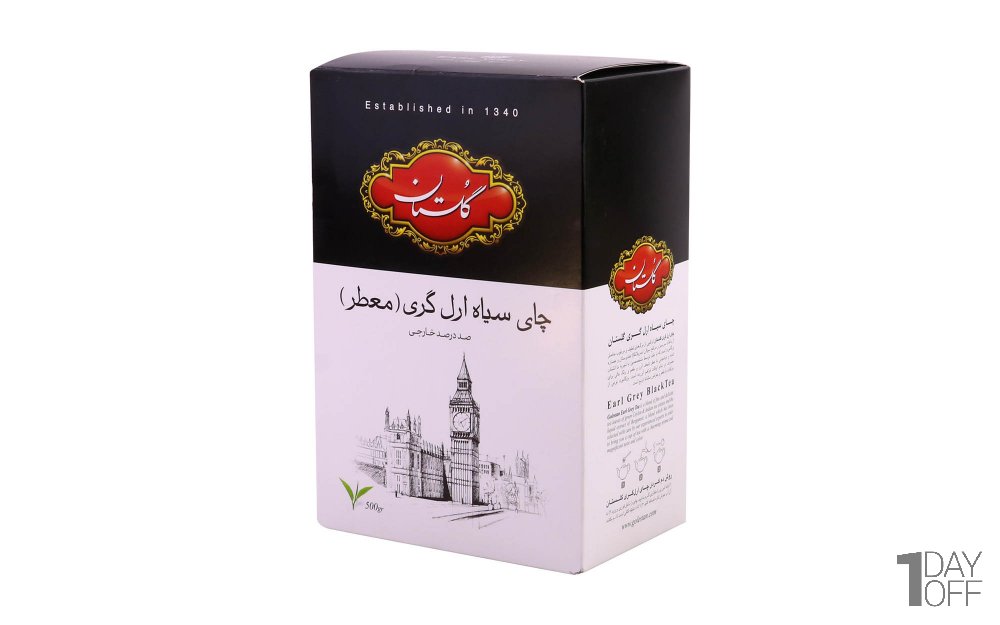 چای سیاه ارل‌گری (معطر) گلستان مقدار 500 گرم