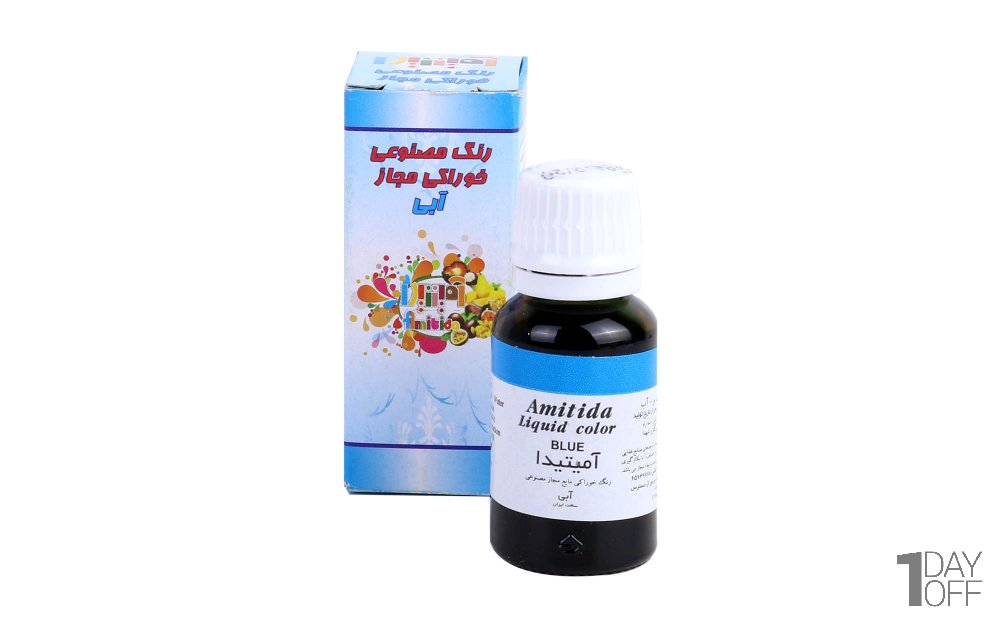 رنگ خوراکی آمیتیدا مقدار 50 گرم رنگ آبی