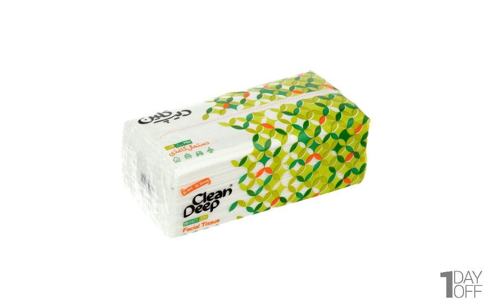 دستمال کاغذی دولایه دیپ کلین سبز بسته 250 برگ 