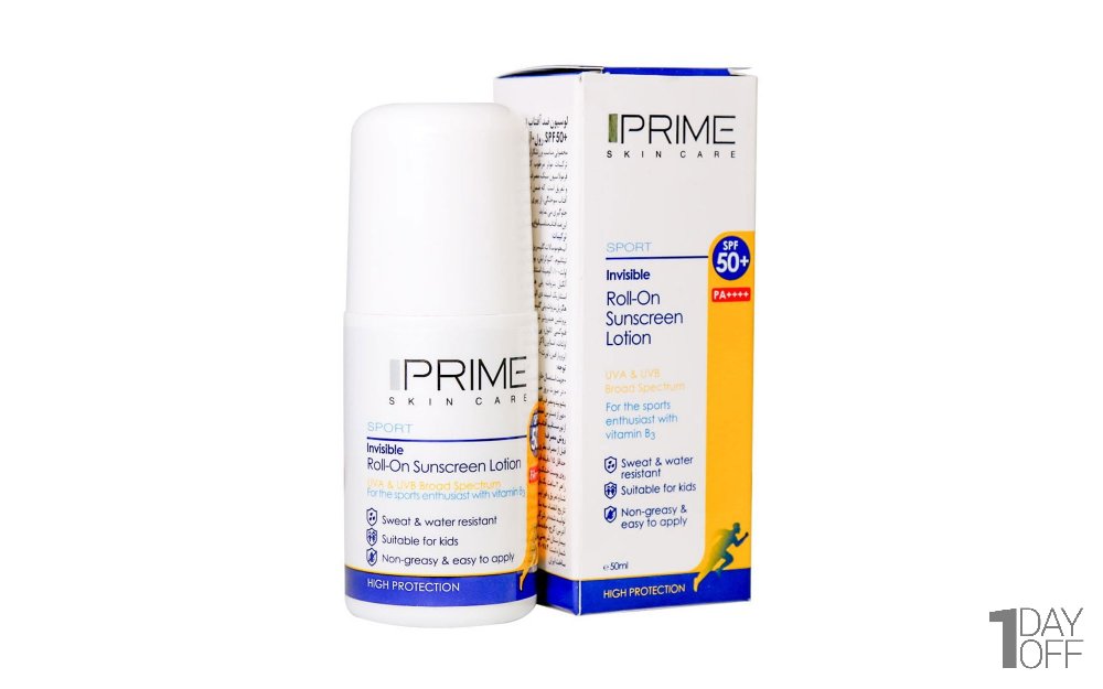 لوسیون ضد آفتاب رولی SPF50 پریم مقدار 50 میلی‌لیتر