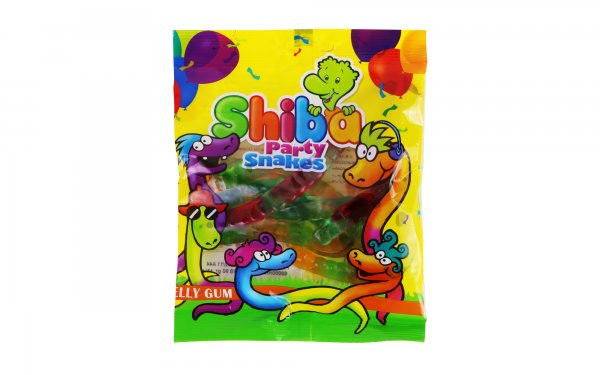 پاستیل میوه‌ای شیبا مدل Party snakes مقدار 90 گرم