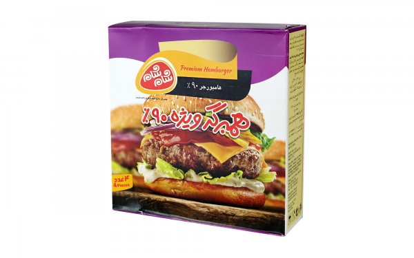 همبرگر ویژه 90% گوشت قرمز شام‌شام مقدار 400 گرم