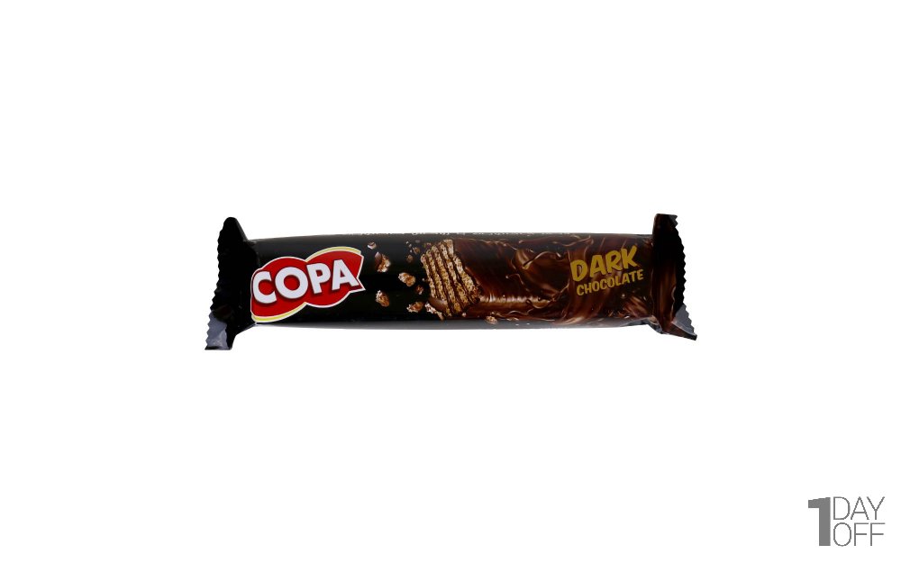 ویفر کاکائویی با روکش شکلات تلخ کوپا مقدار 40 گرم