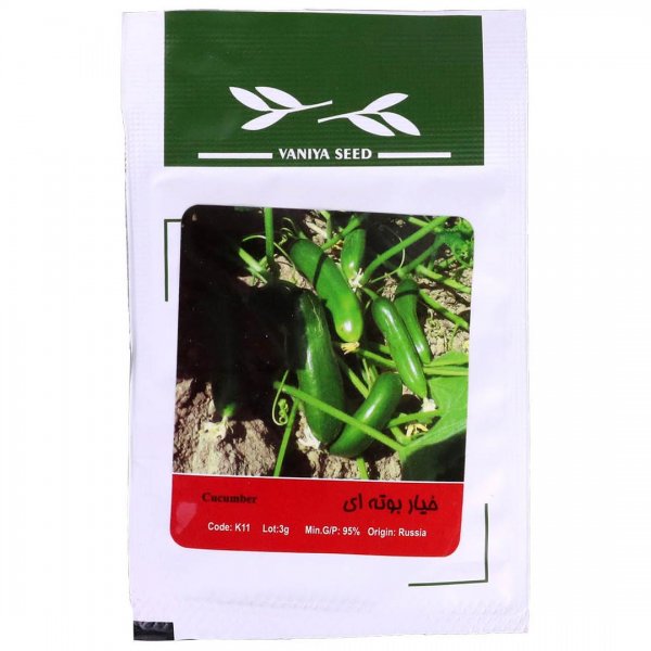 بذر خیار بوته‌ای (Cucumber) وانیا آذر سبزینه کد K11 مقدار 3 گرم