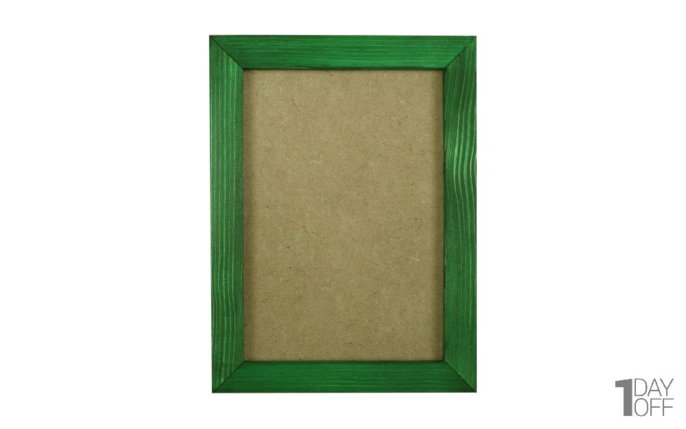 قاب عکس چوبی دست ساز ابعاد 15x20 سانتی‌متر رنگ سبز