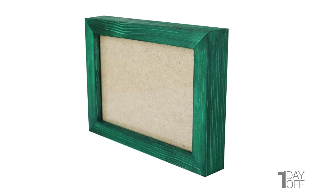 قاب عکس چوبی دست ساز ابعاد 15x20 سانتی‌متر رنگ سبز