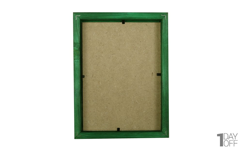 قاب عکس چوبی دست ساز ابعاد 15x20 سانتی‌متر رنگ سبز