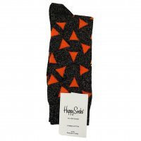 جوراب هپی‌ساکس (Happy Socks) کد 6643 سری نقوش هندسی طرح مثلث رنگ زمینه مشکی لمه