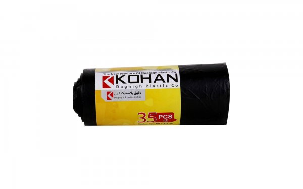 کیسه زباله رولی 75x55 سانتی‌متر کهن دقیق پلاستیک بسته 35 عددی