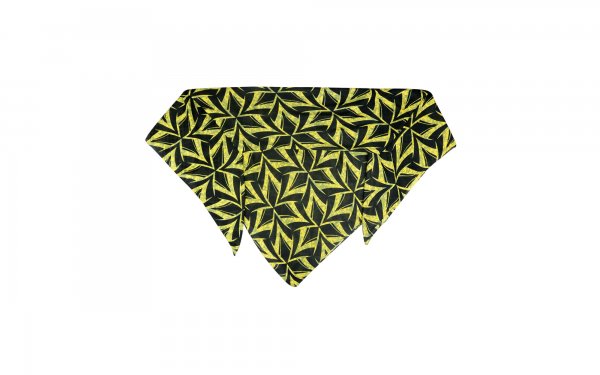  روسری نخی طرح‌دار رنگ مشکی و زرد