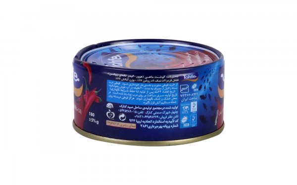 کنسرو ماهی تن با فلفل قرمز در روغن تحفه مقدار 180 گرم