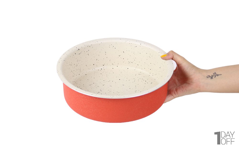 قالب کیک گرانیتی دایره قطر 26.5 در  ارتفاع 7.5 سانتی‌متر رنگ قرمز