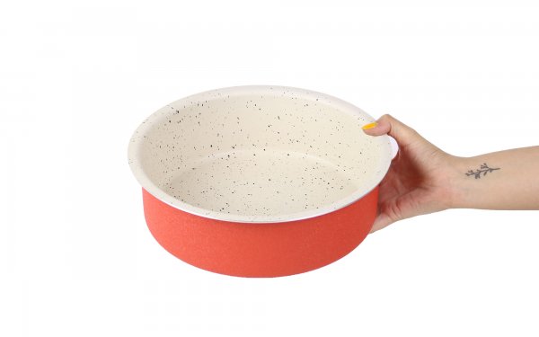 قالب کیک گرانیتی دایره قطر 26.5 در  ارتفاع 7.5 سانتی‌متر رنگ قرمز