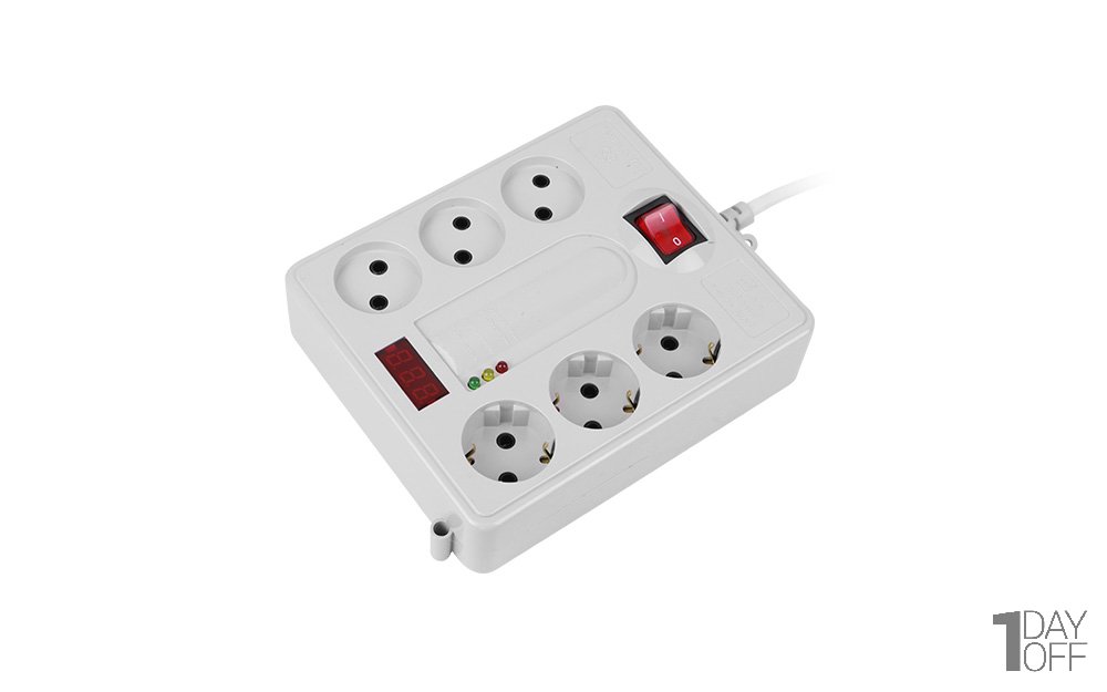 محافظ 6 راهی دیجیتال پارت الکتریک مدل Home Appliances با کابل 1.8 متر