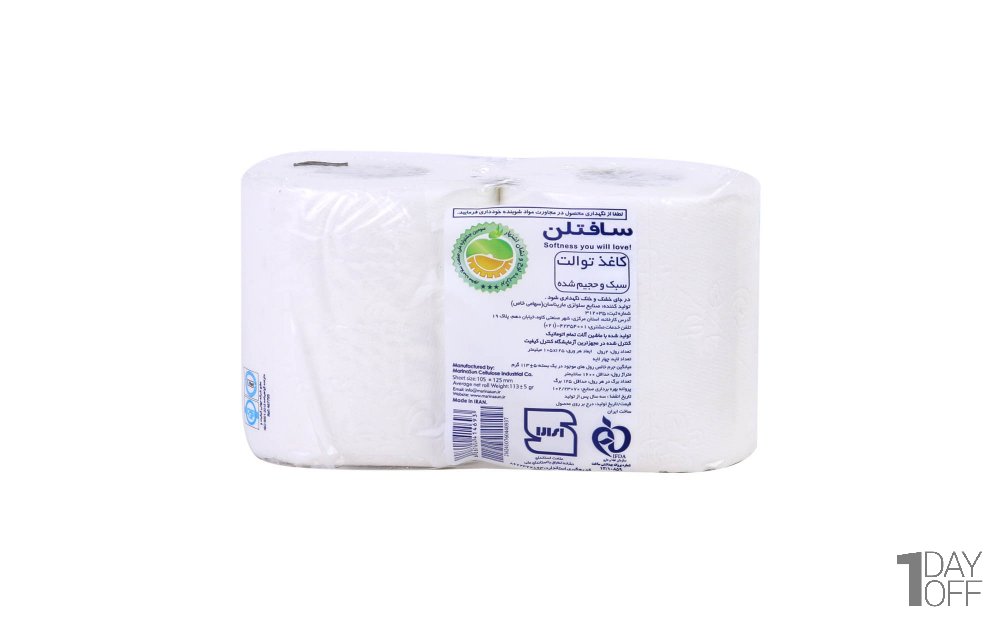 دستمال توالت چهارلایه سافتلن بسته 2 رول