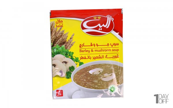 سوپ جو و قارچ نیمه‌آماده الیت مقدار 65 گرم