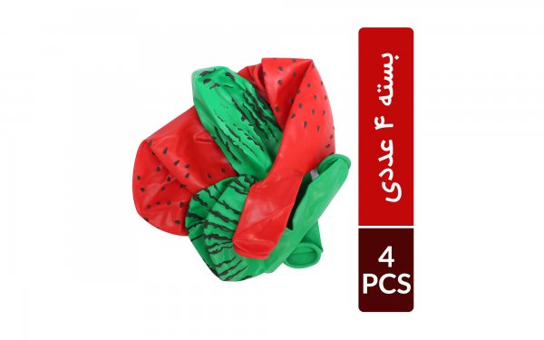 بادکنک طرح هندوانه بسته 4 عددی 