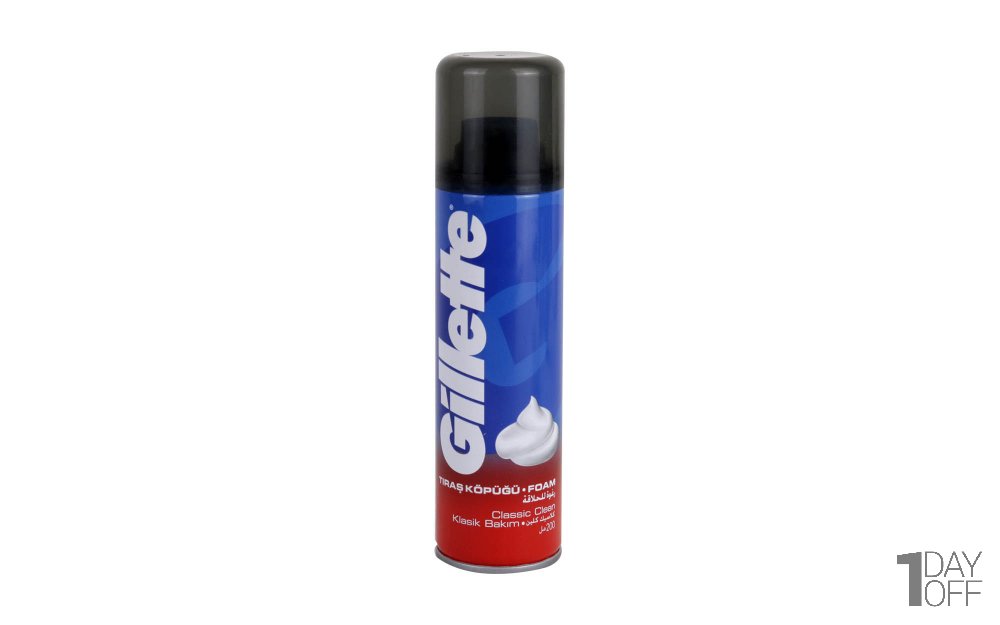 فوم اصلاح کلاسیک ژیلت (Gillette) مدل Classic Clean مقدار 200 میلی‌لیتر
