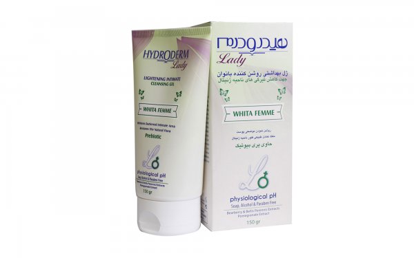 ژل بهداشتی بانوان روشن کننده مدل WHITA FEMME هیدرودرم مقدار 150 گرم