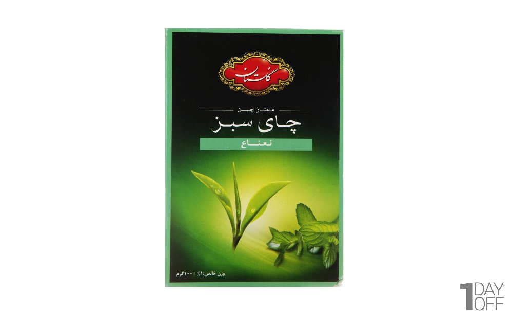 چای سبز با طعم نعنا گلستان مقدار 100 گرم