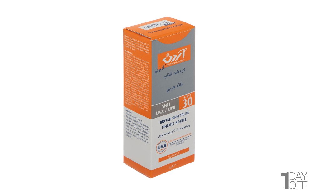 کرم ضدآفتاب SPF30 مخصوص آقایان آردن مقدار 60 گرم