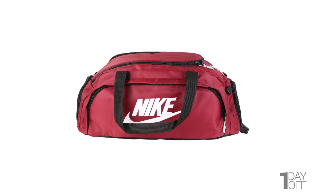 ساک ورزشی دوکاره زرشکی طرح Nike