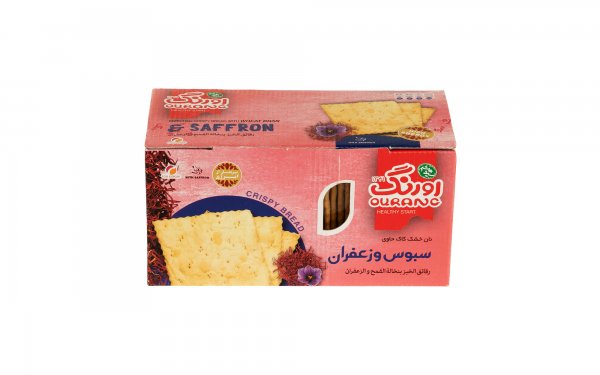 نان سنتی کاک سبوس‌دار زعفرانی اورنگ مقدار 400 گرم