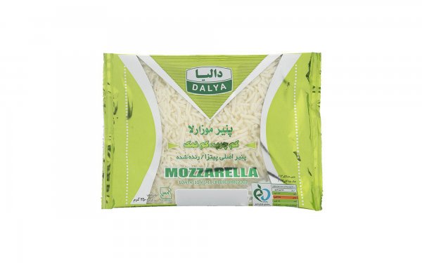 پنیر پیتزا موزارلا کم‌چرب و کم‌نمک رنده شده دالیا مقدار 250 گرم