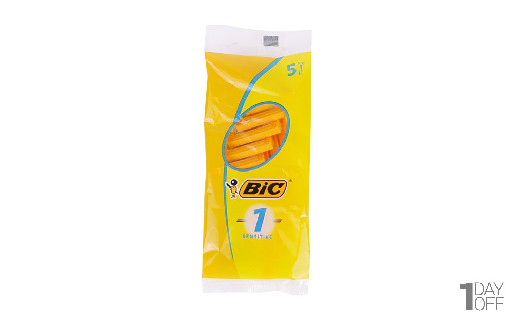  خودتراش یک لبه فرانسوی بیک (Bic) 5 عددی مدل Sensitive