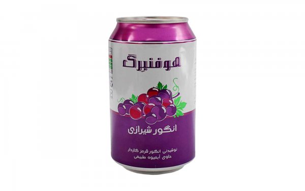 آبمیوه گازدار با طعم انگور شیراز هوفنبرگ مقدار 330 میلی‌لیتر