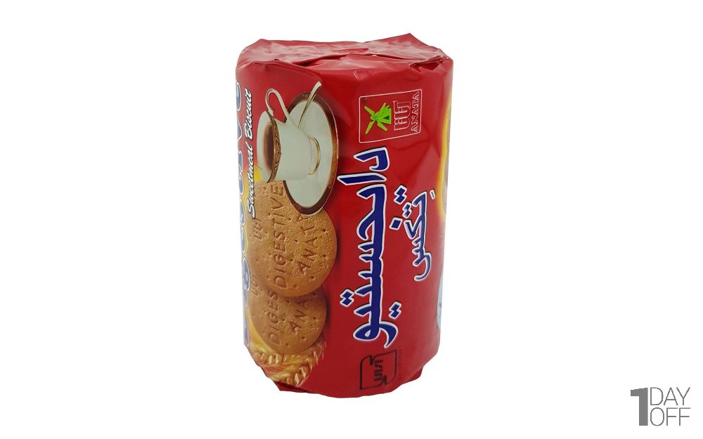 بیسکویت دایجستیو ساده آناتا مقدار 180 گرم