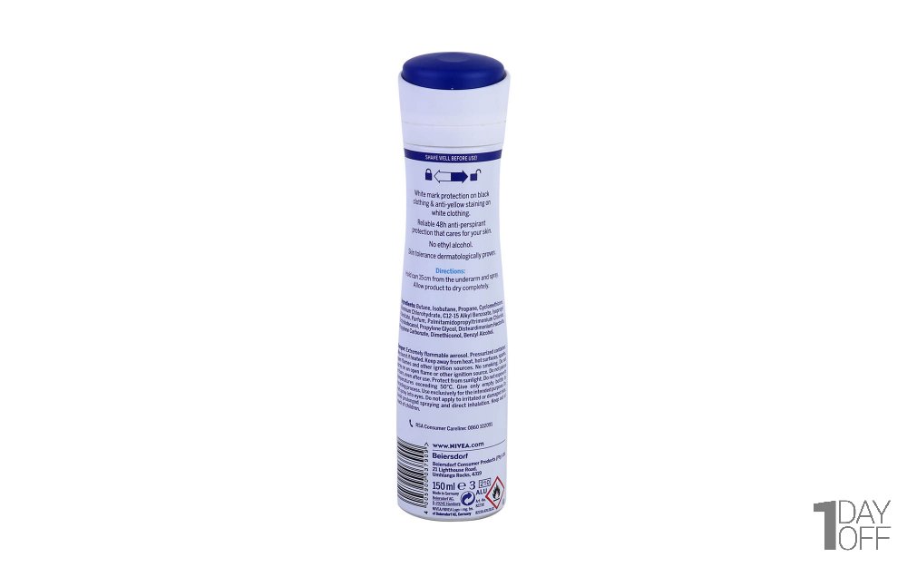 اسپری ضدتعریق 5+1 زنانه Black & White نیوا (Nivea) مقدار 150 میلی‌لیتر