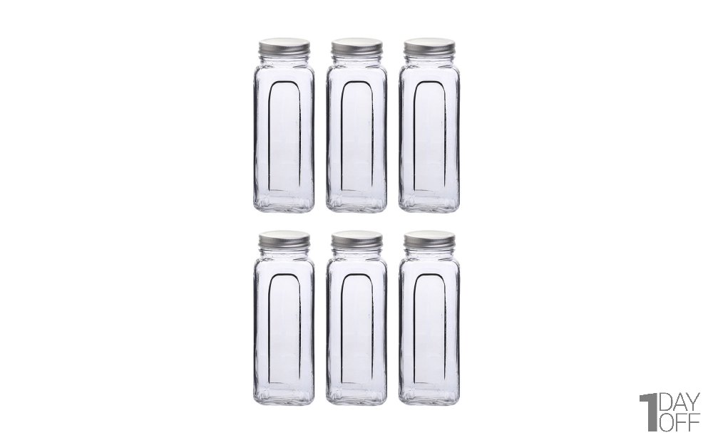 ظرف نگهدانده شیشه‌ای دردار کاوه ابعاد 8x23x8 سانتی‌متر بسته 6 عددی